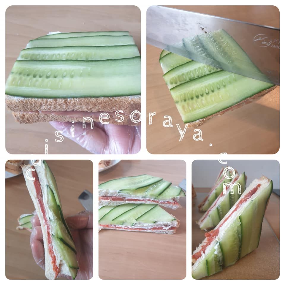 Club sandwich thon oignon crispy / Club sandwich saumon et concombre