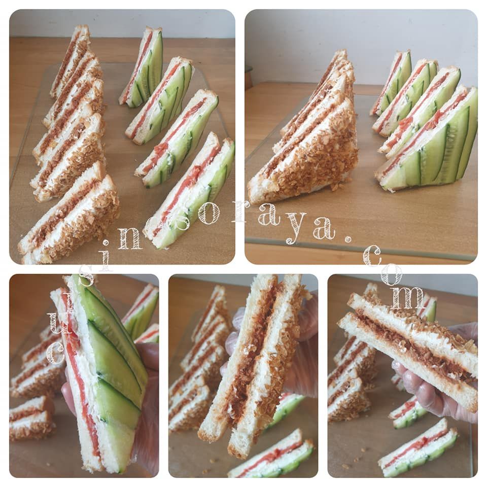 Club sandwich thon oignon crispy / Club sandwich saumon et concombre