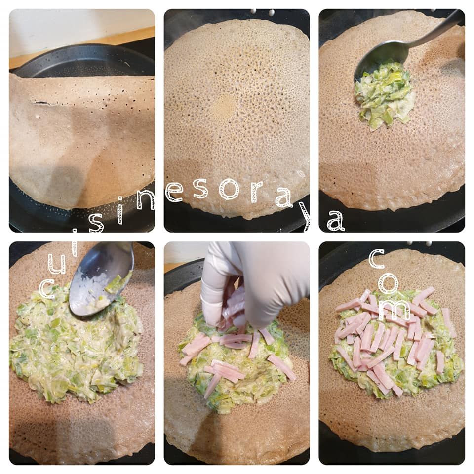 Galette de sarrasin poireau, dinde et chèvre ou à l'oeuf, dinde et fromage