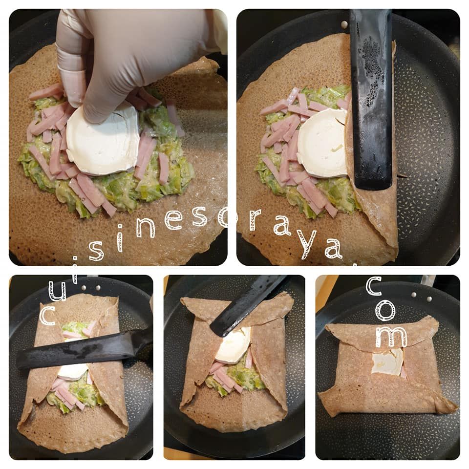 Galette de sarrasin poireau, dinde et chèvre ou à l'oeuf, dinde et fromage