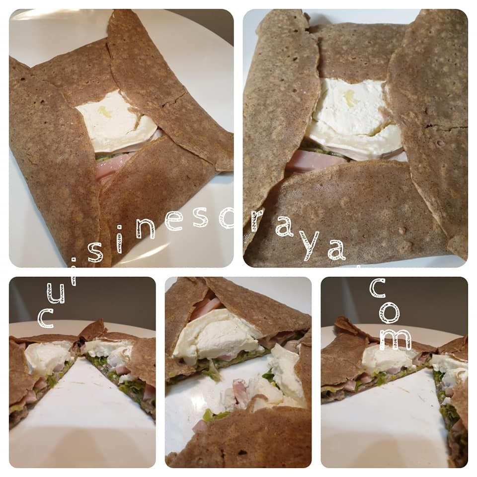 Galette de sarrasin poireau, dinde et chèvre ou à l'oeuf, dinde et fromage