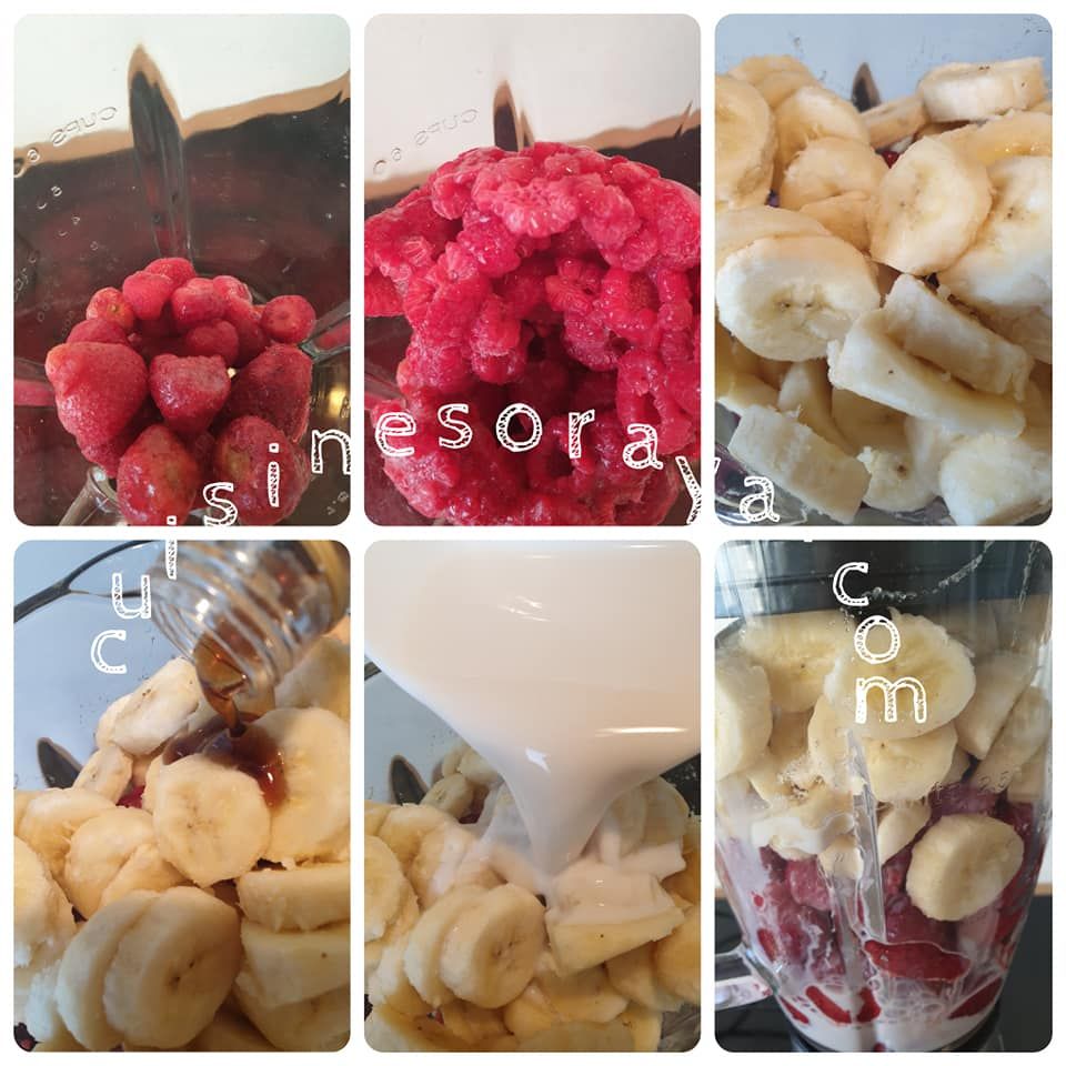 Smoothies fruits rouges et bananes