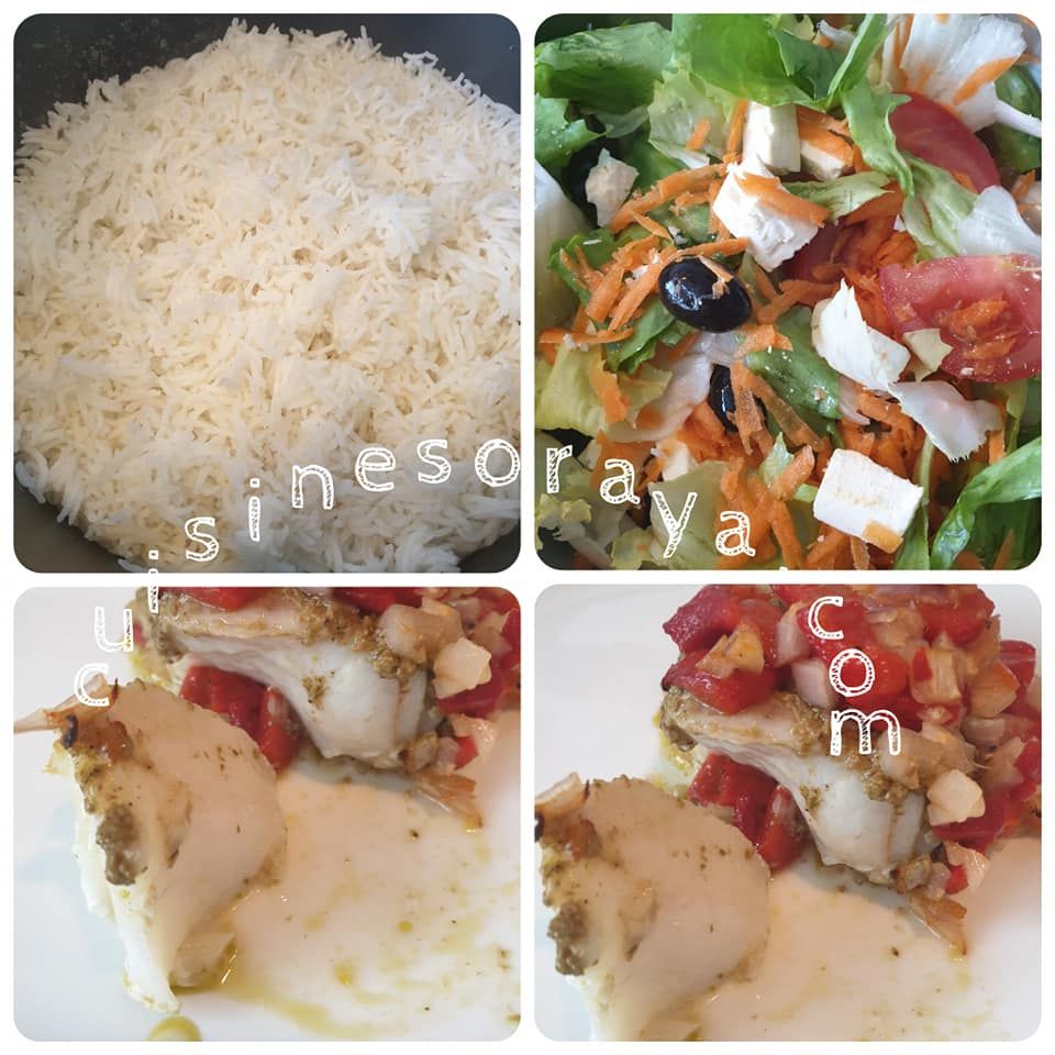 Filet de poisson au pesto et poivron grillé