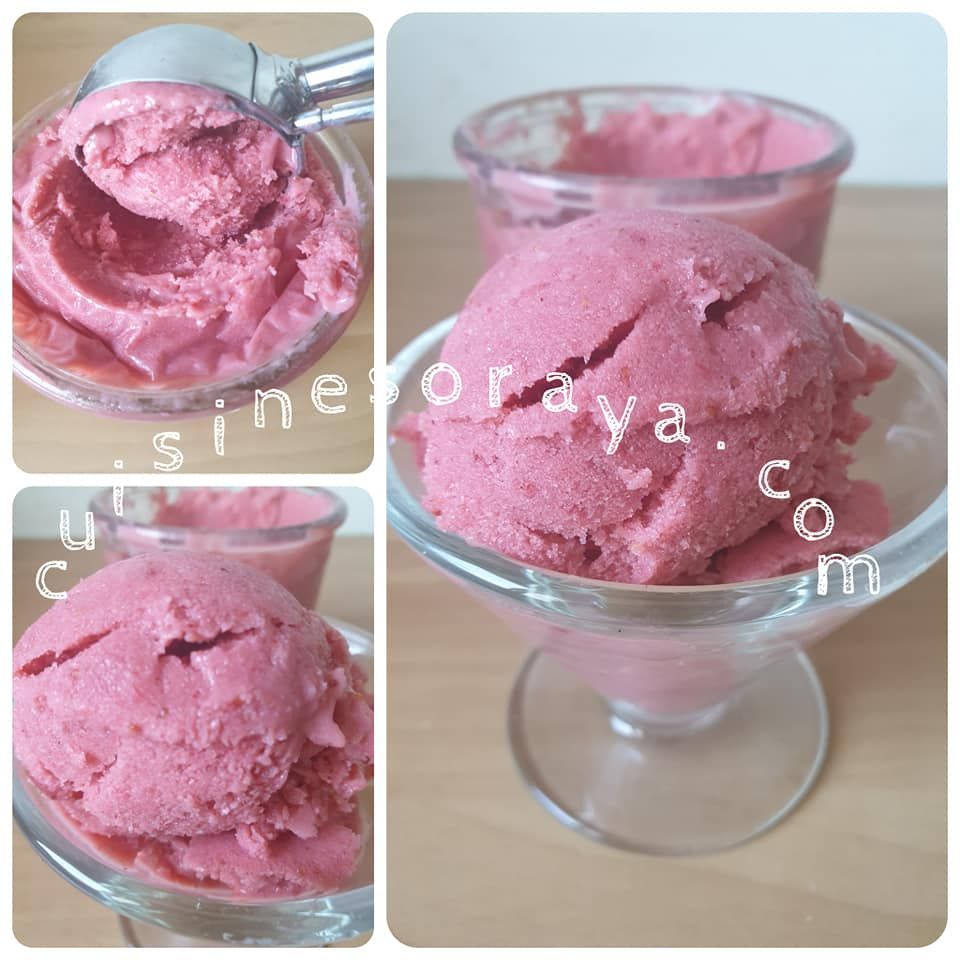 Sorbet à la fraise sans sorbetière et avec 3 ingrédients!