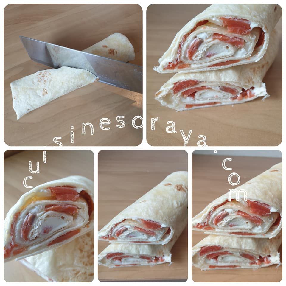 Wraps de saumon fumé et fromage