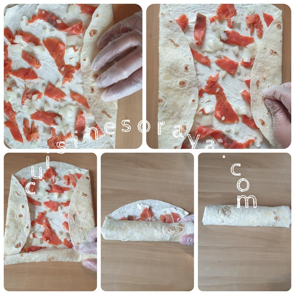 Wraps de saumon fumé et fromage