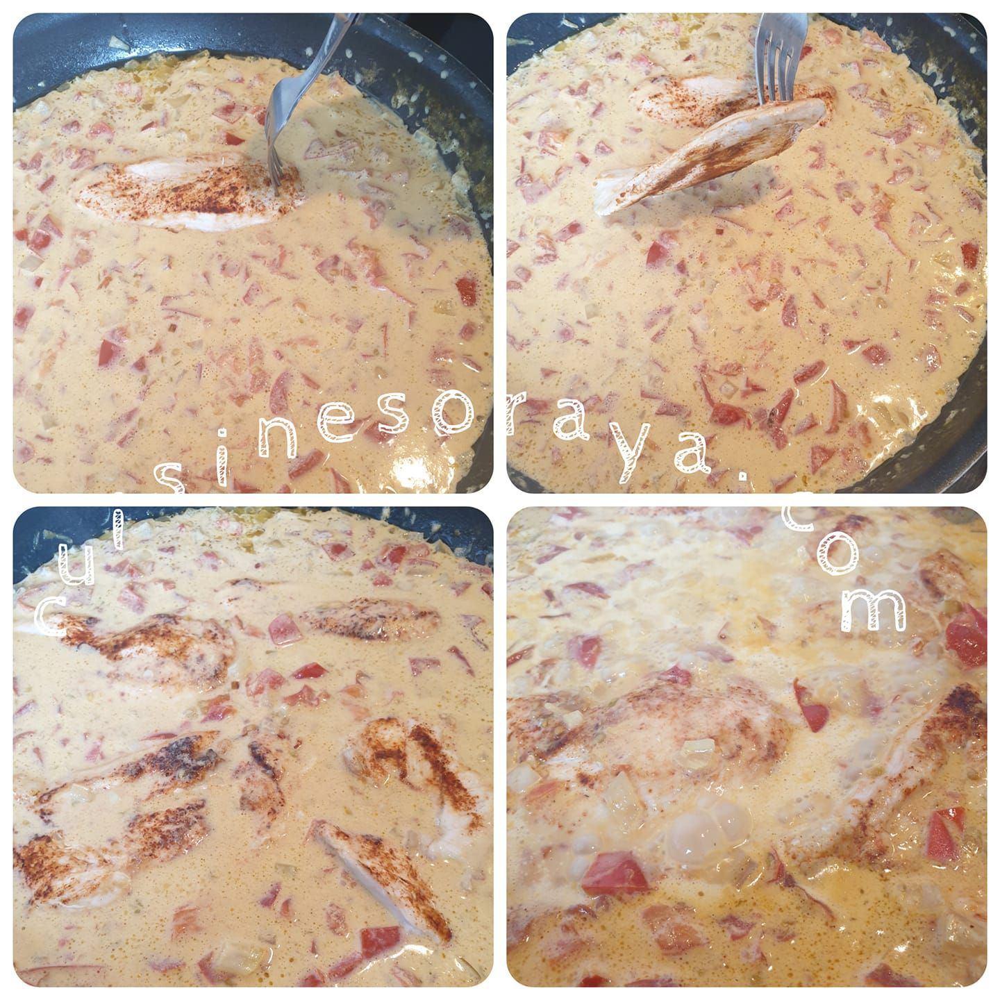 Escalope de poulet à la crème de tomate