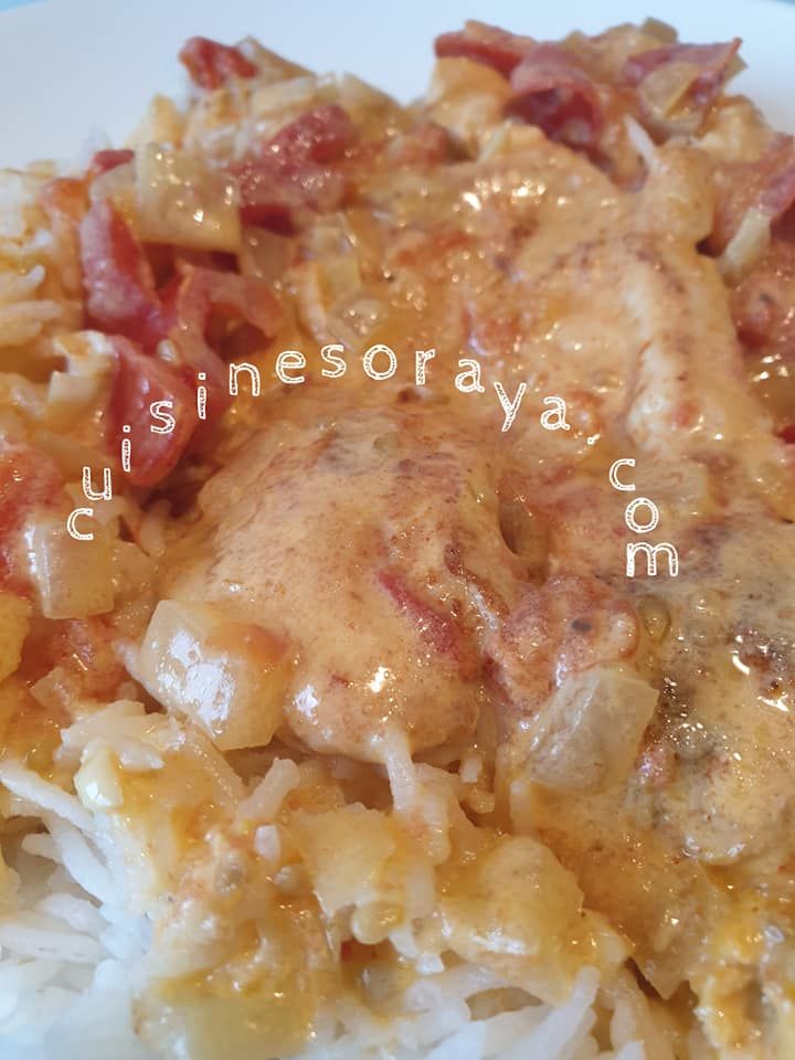 Escalope de poulet à la crème de tomate