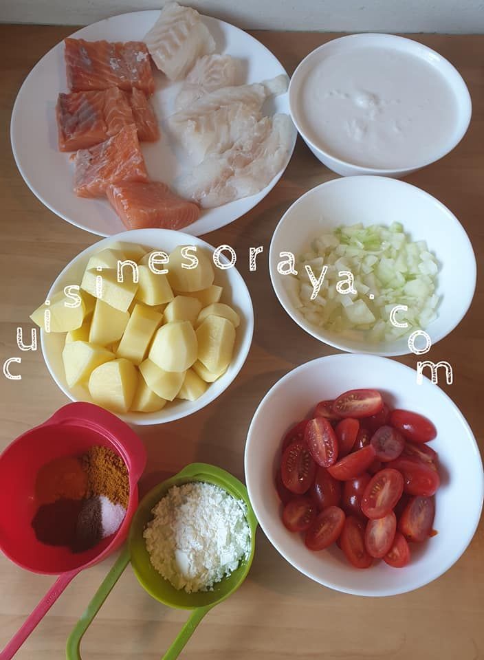 Trio de poissons crémeux au lait de coco et curry