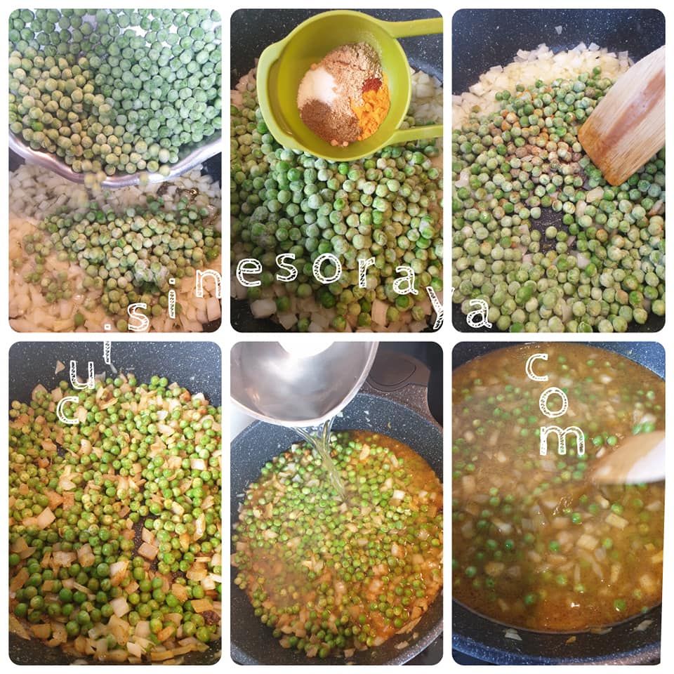 Tajine à la viande hachée, pommes de terre et petits pois