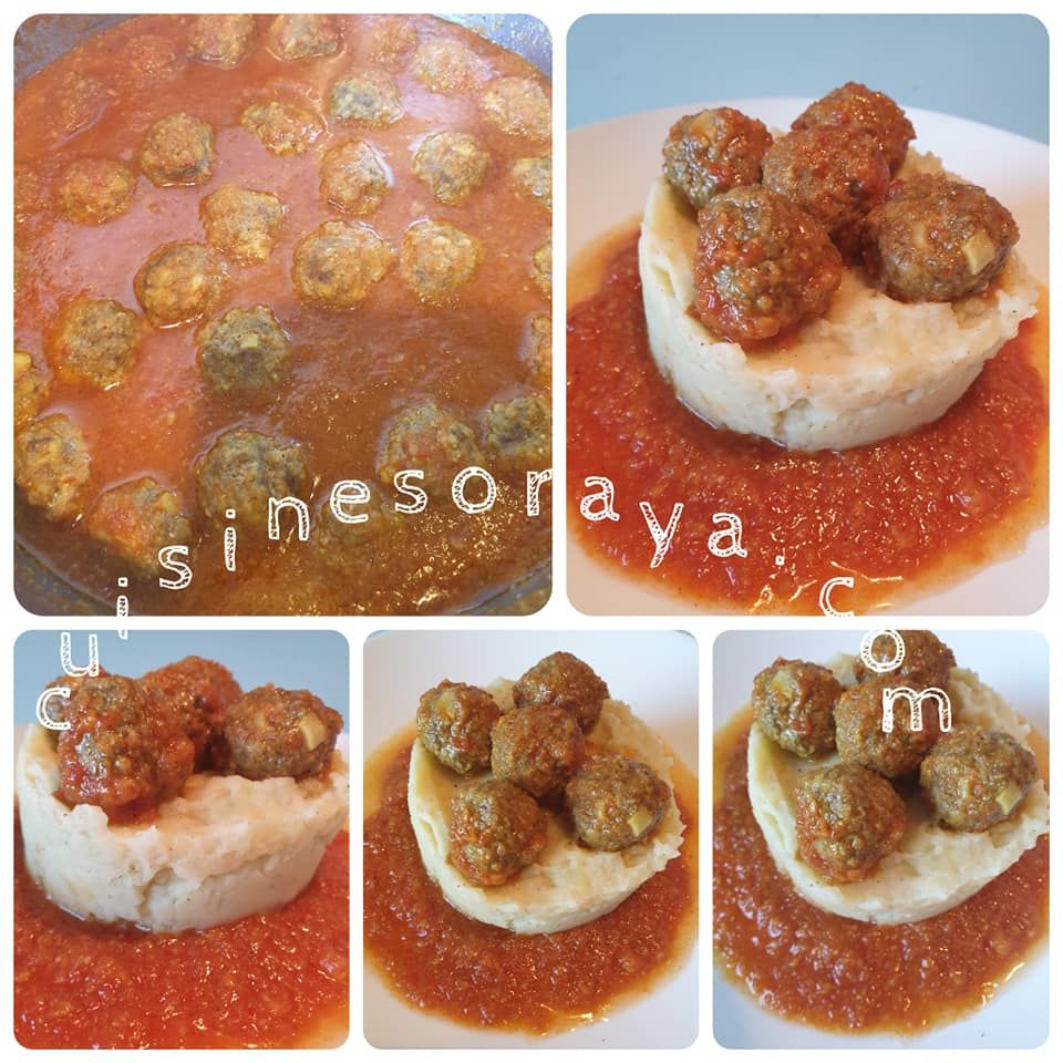 Boulette de viande à la sauce et purée de pomme de terre
