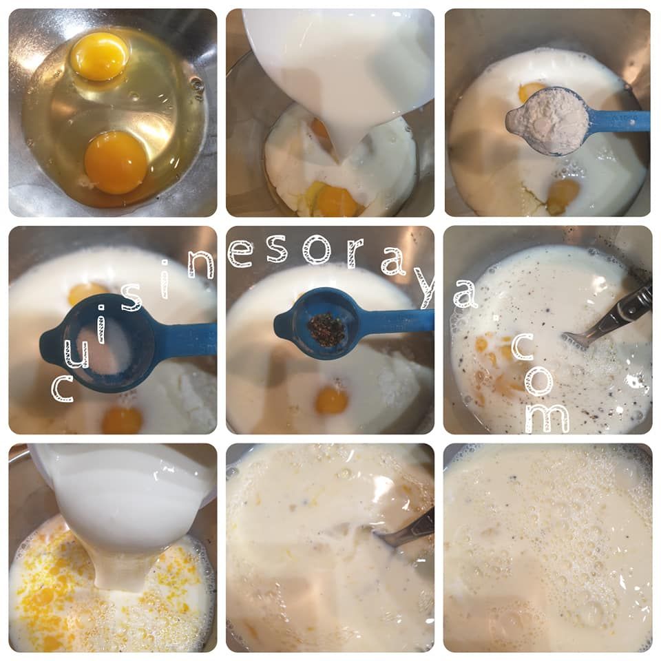 Quiche sans pâte aux poireaux, dinde et cancoillotte