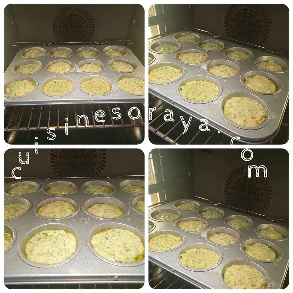 Muffins aux brocolis et carotte, coeur coulant à la cancoillotte