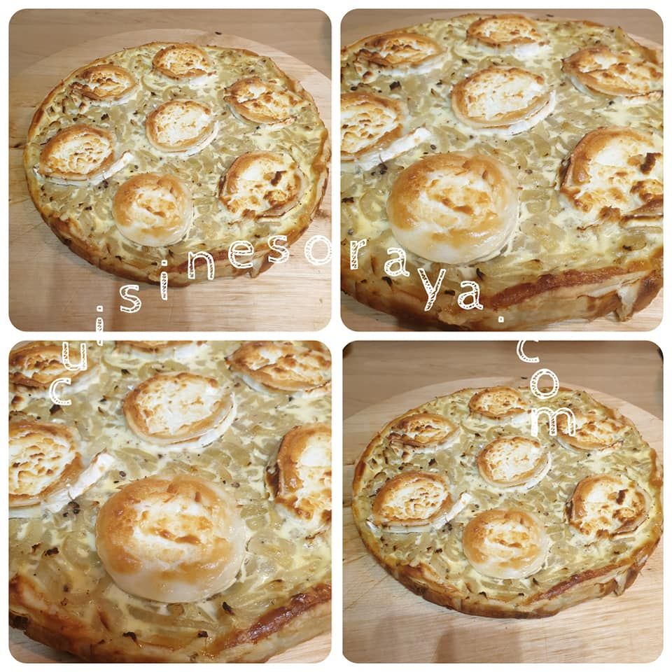 Quiche aux oignons, chèvre et miel