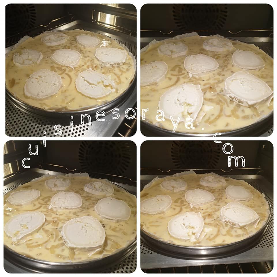 Quiche aux oignons, chèvre et miel