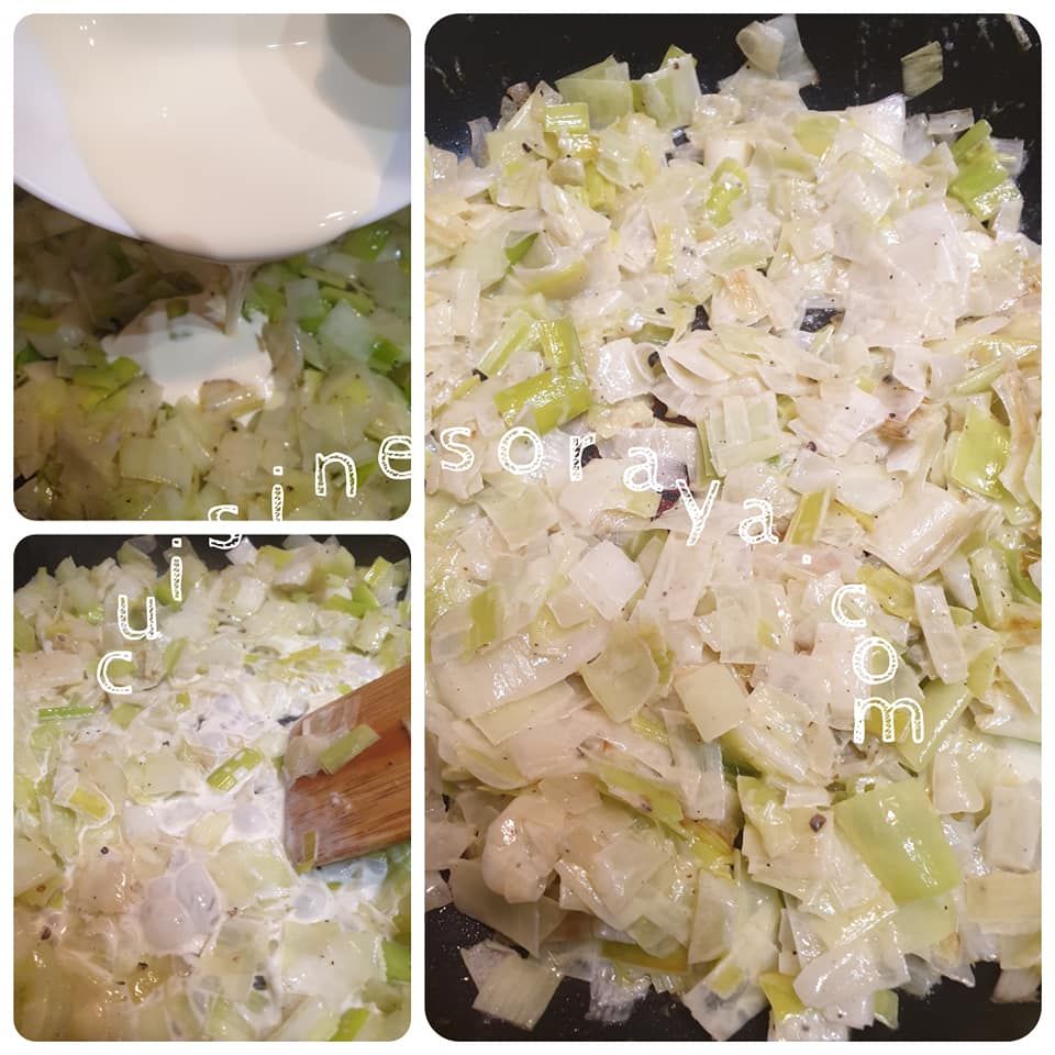 Tresse feuilletée à la fondue de poireaux et saumon