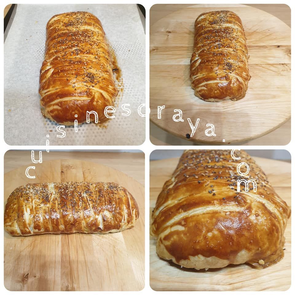 Tresse feuilletée à la fondue de poireaux et saumon