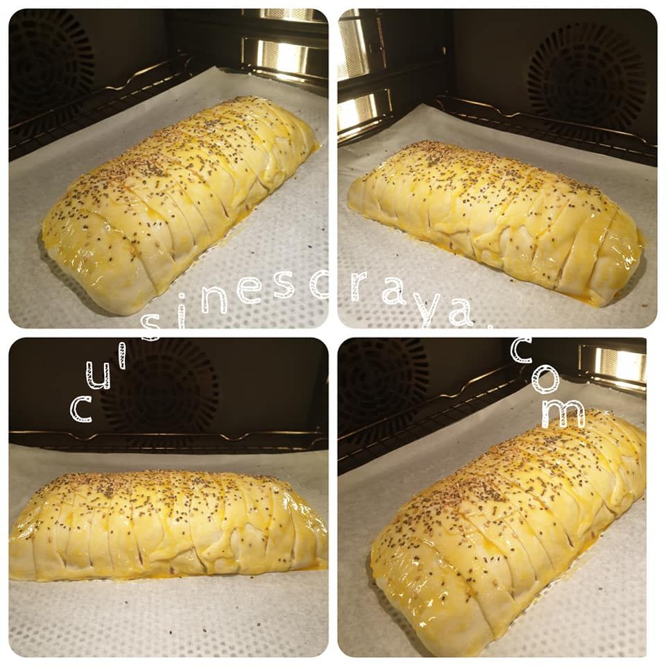Tresse feuilletée à la fondue de poireaux et saumon