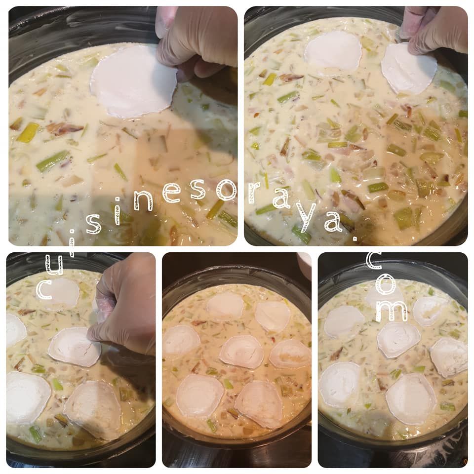Quiche sans pate aux poireaux, dinde et chèvre