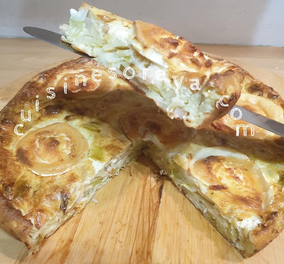 Quiche sans pate aux poireaux, dinde et chèvre