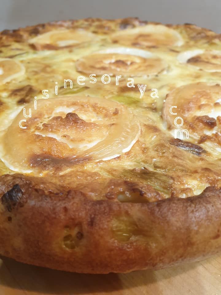 Quiche sans pate aux poireaux, dinde et chèvre