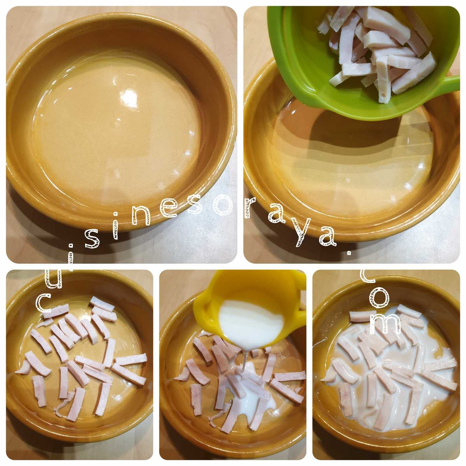 Oeuf cocotte au four camembert et dinde