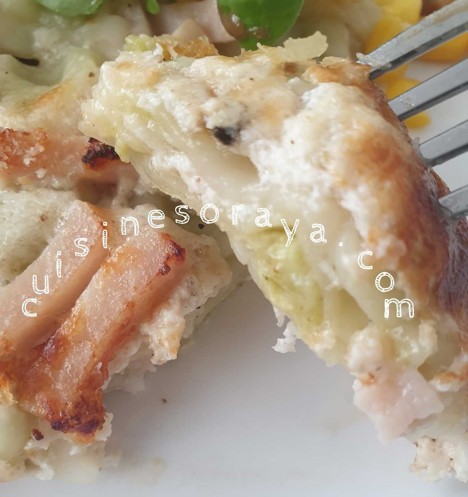Gratin de ravioles au parmesan et à la dinde