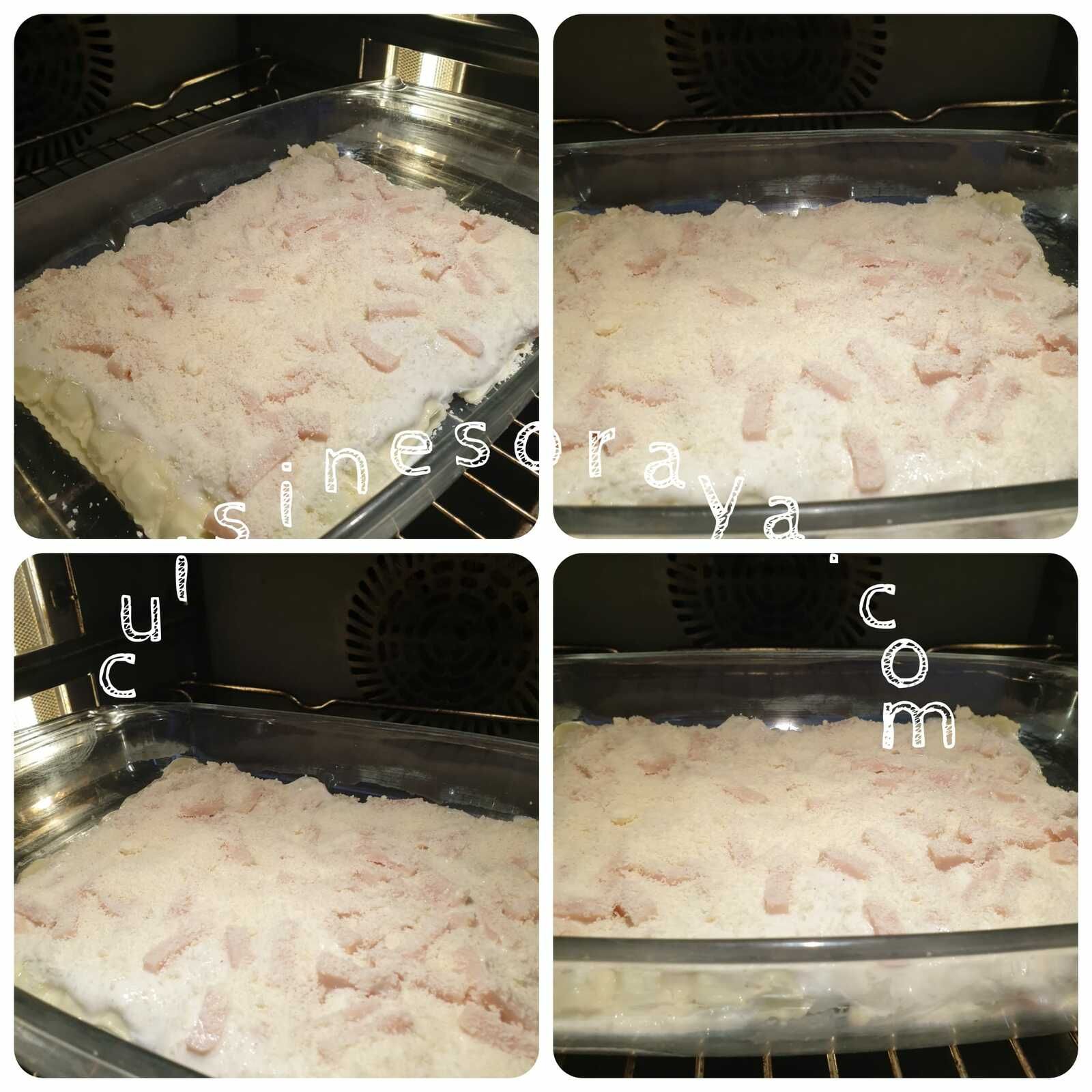 Gratin de ravioles au parmesan et à la dinde