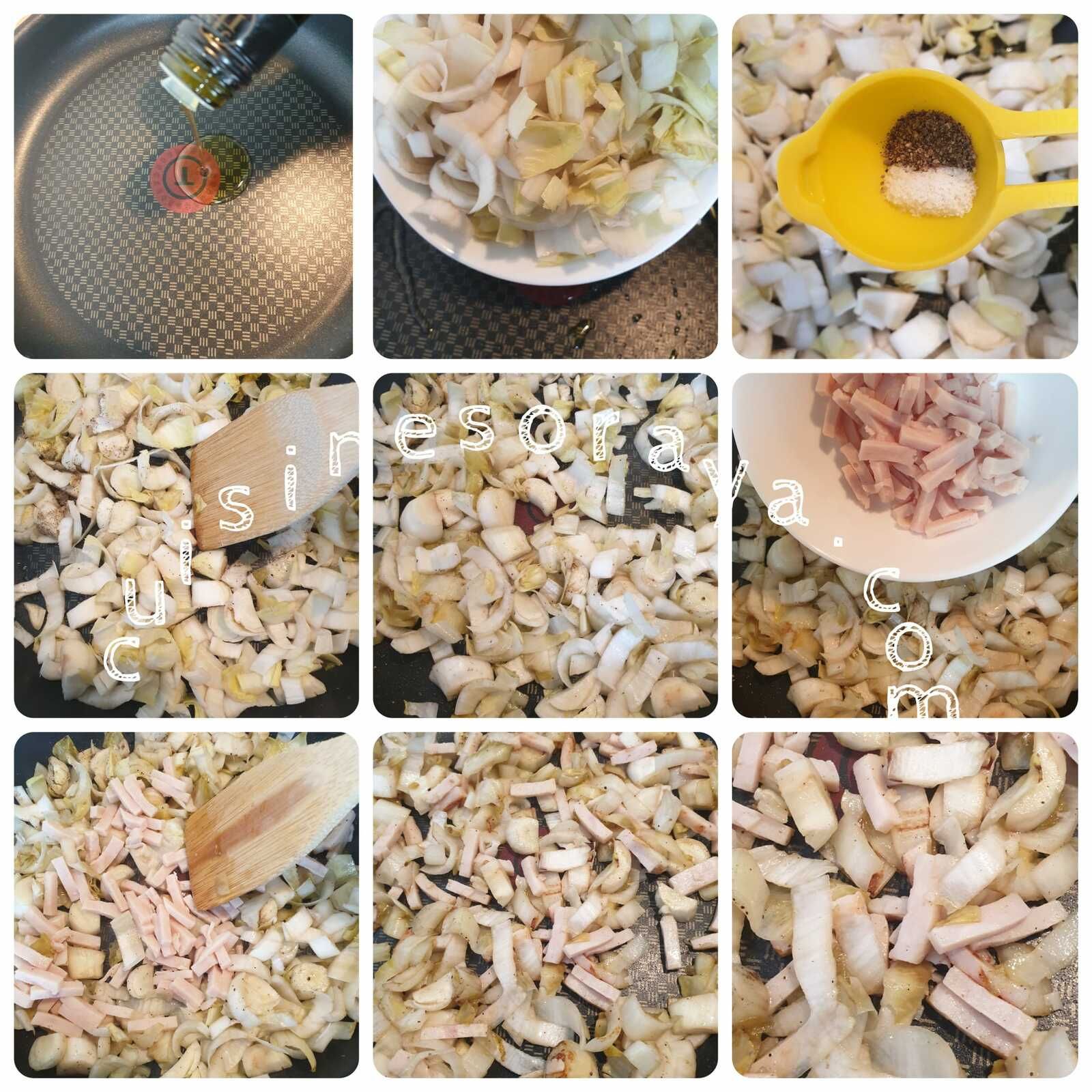 Gratin de crozets d'endives et Merzer