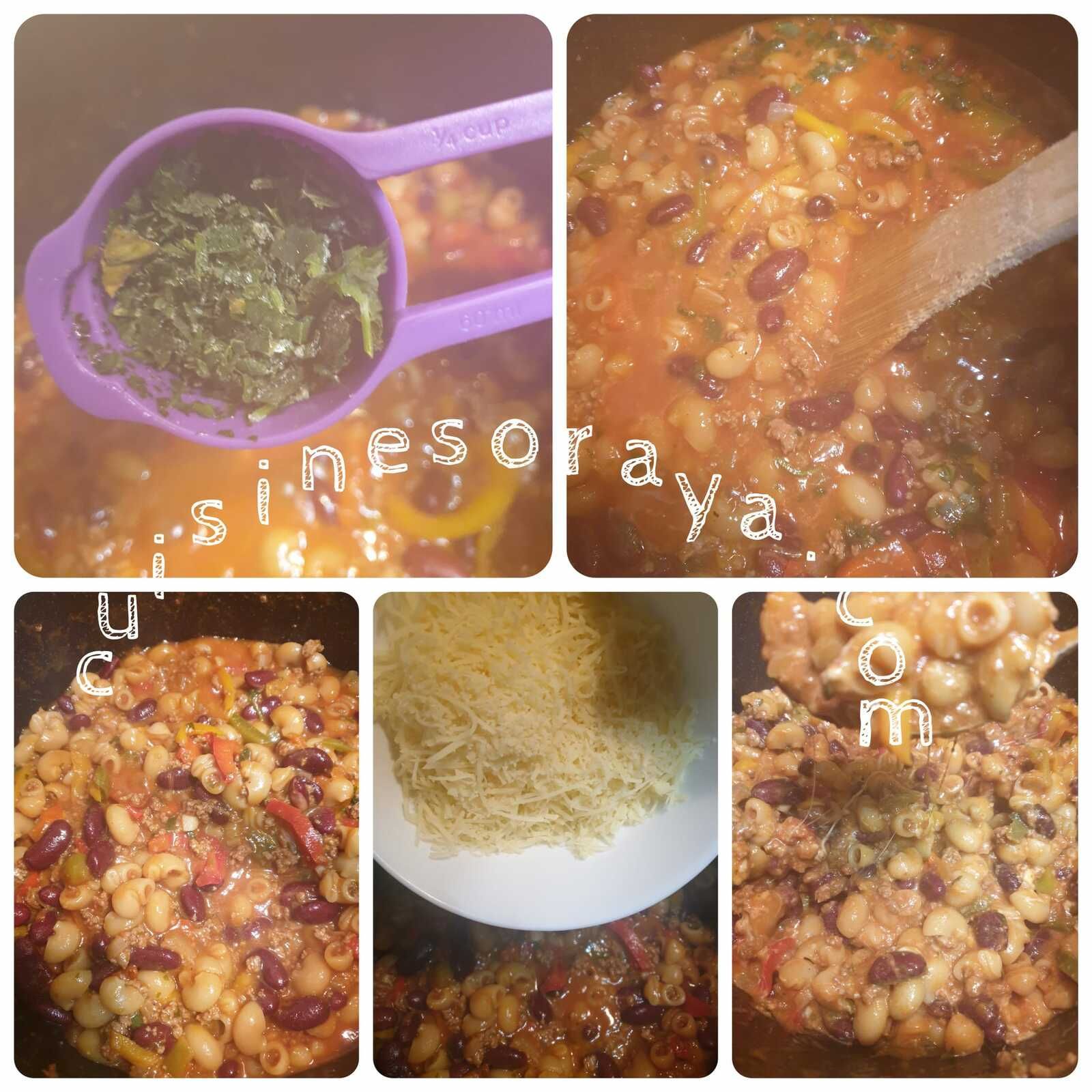 One pasta façon chili con carne