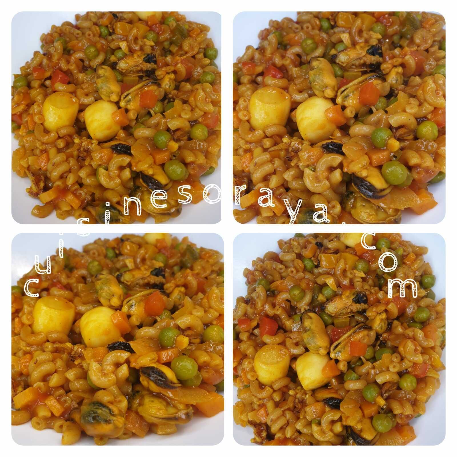 Coquillettes aux fruits de mer et ses petits légumes