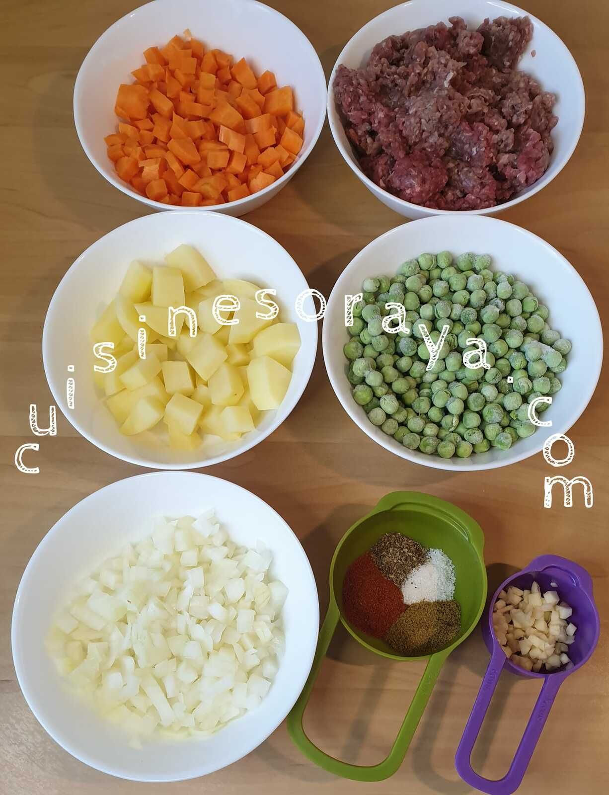 Rata de viande hachée et aux légumes