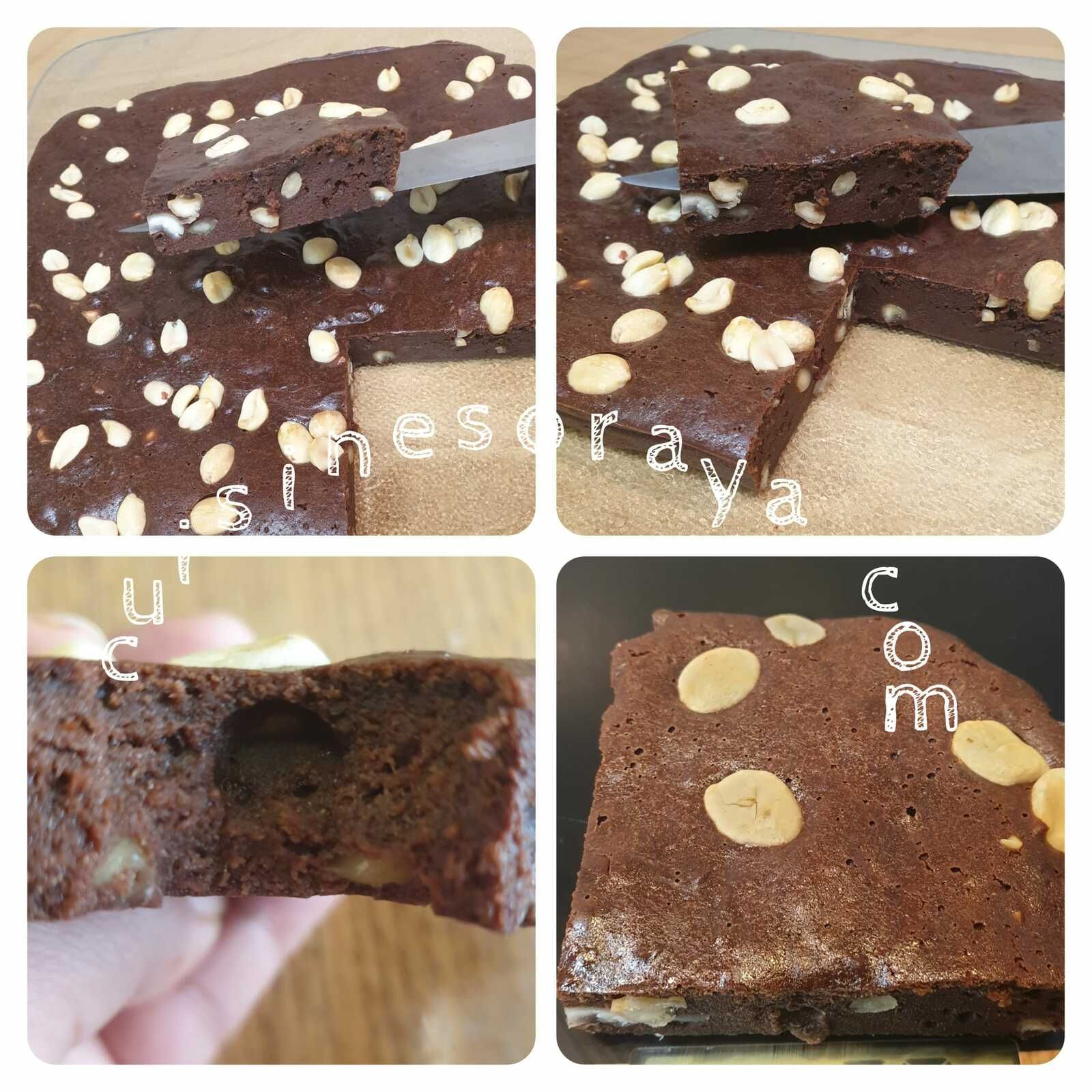 Brownie cacahuètes au fromage blanc (sans beurre)