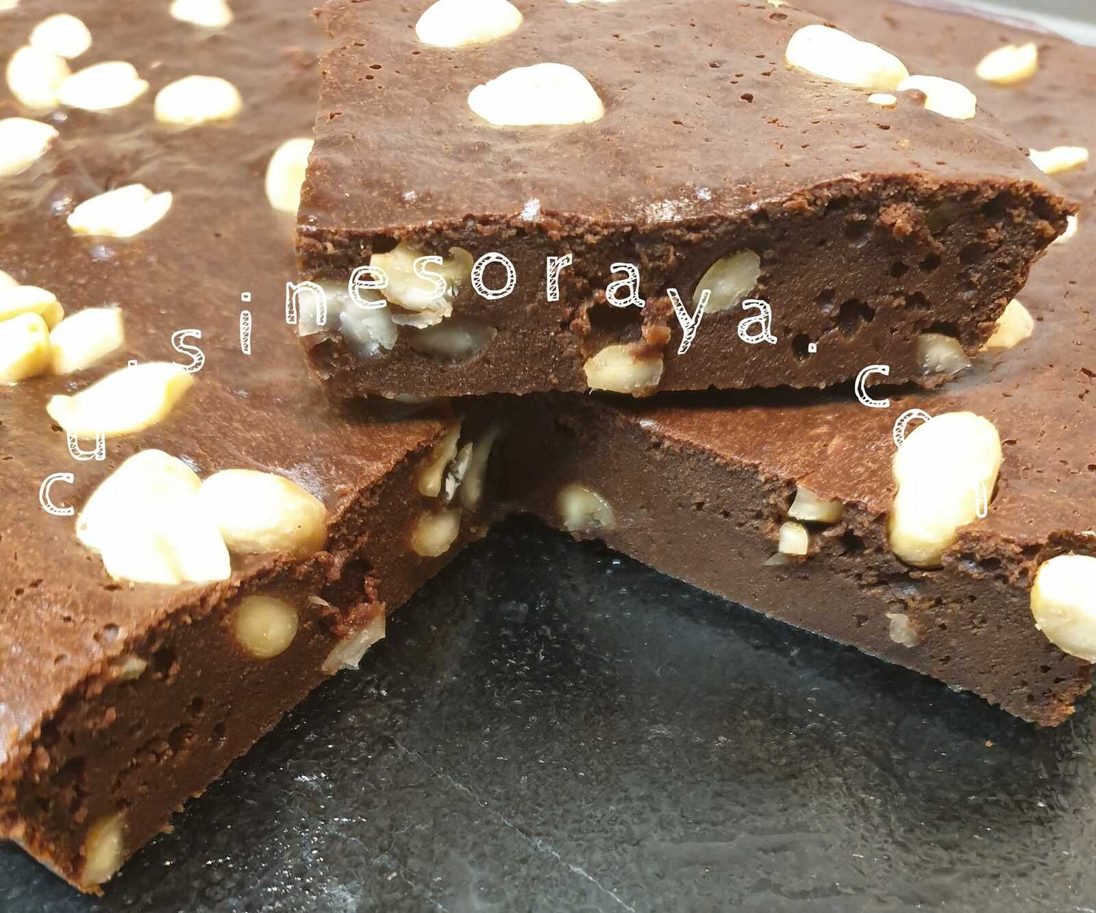 Brownie cacahuètes au fromage blanc (sans beurre)