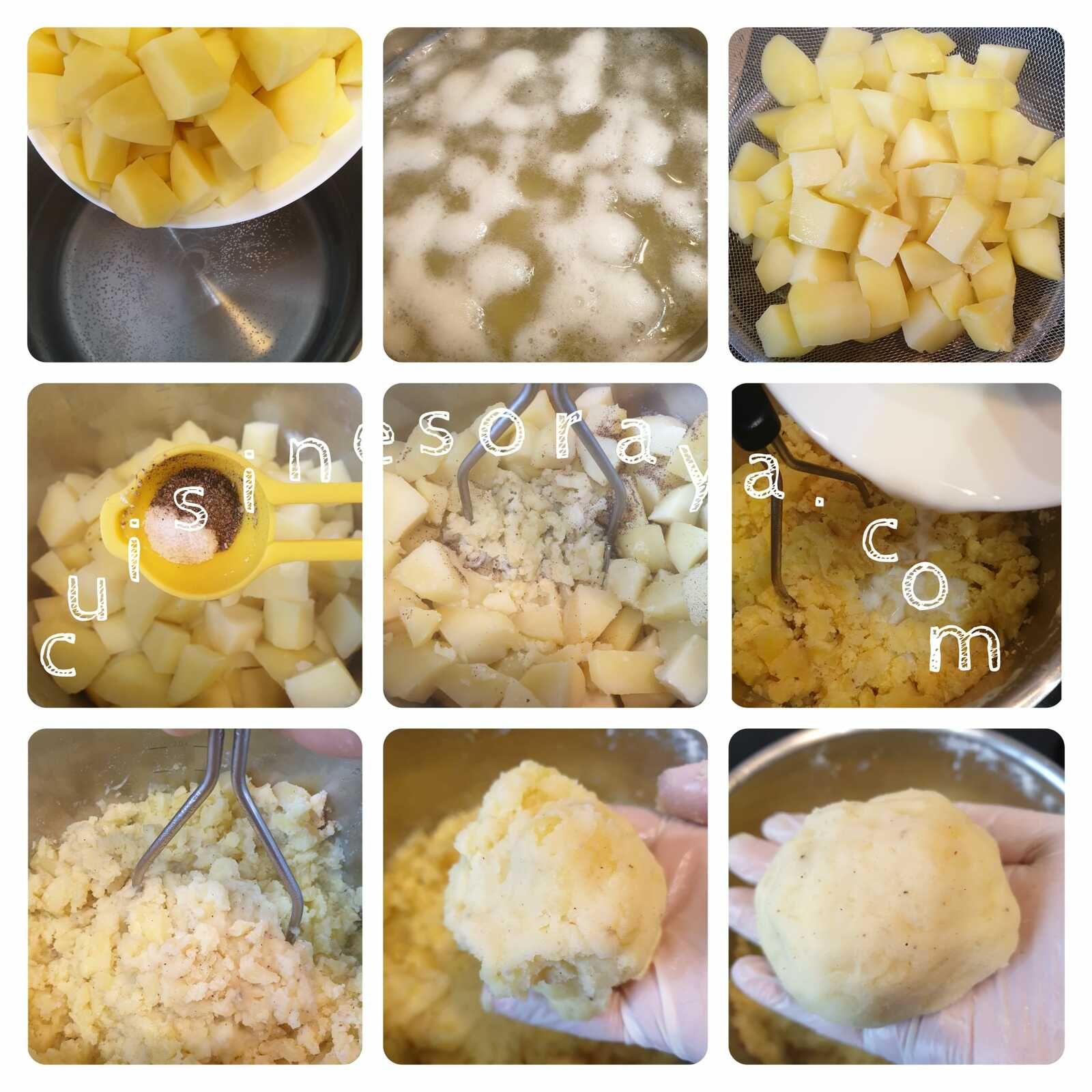 Gratin boulettes de pommes de terre au poulet