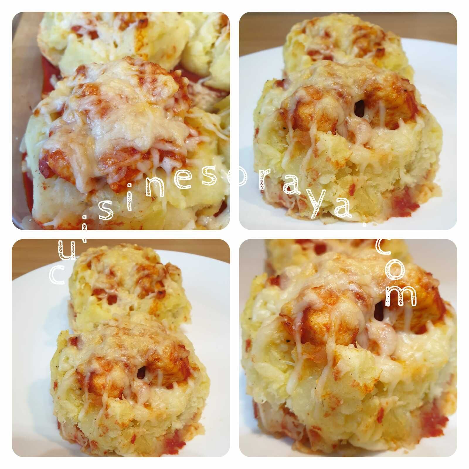 Gratin boulettes de pommes de terre au poulet