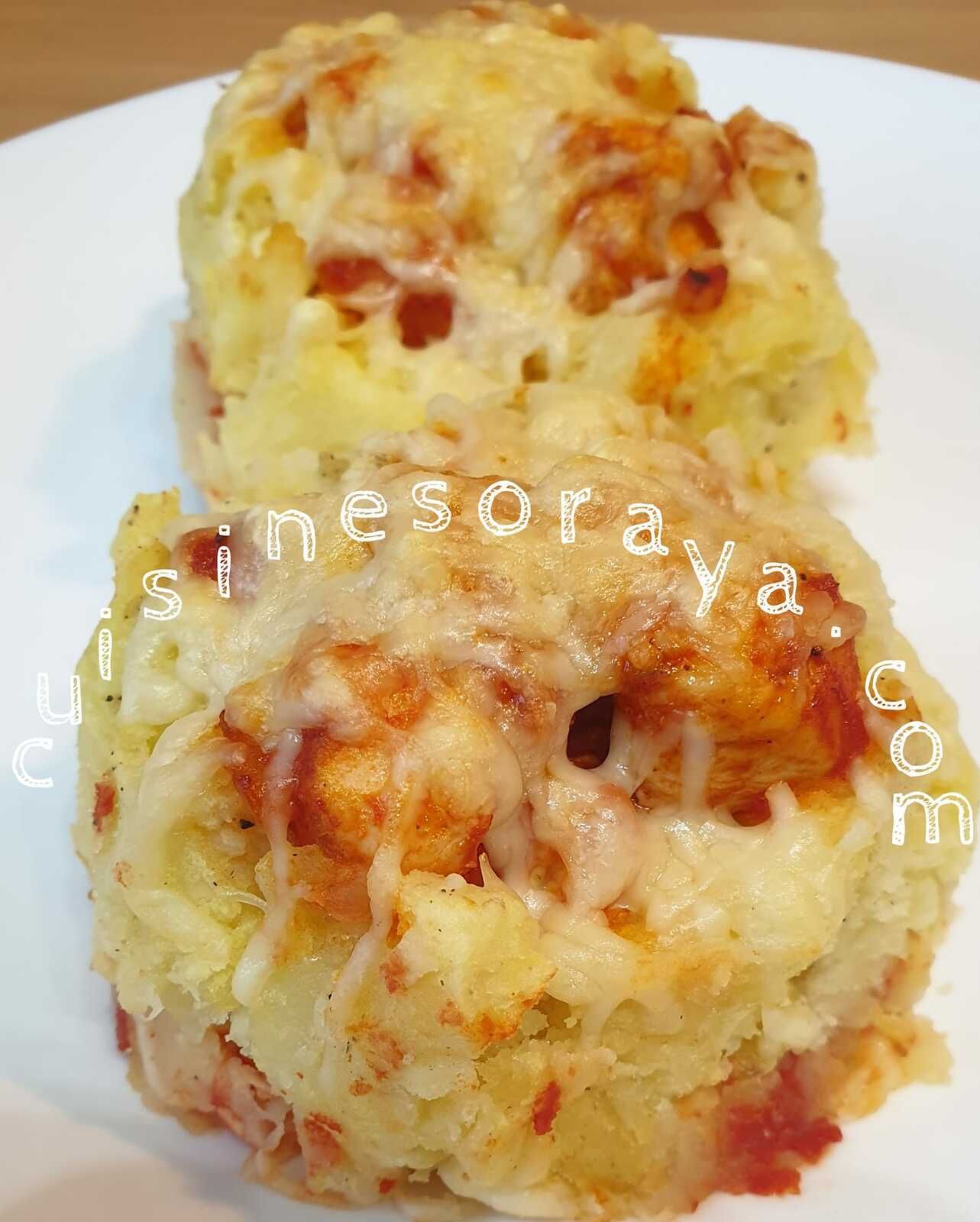 Gratin boulettes de pommes de terre au poulet