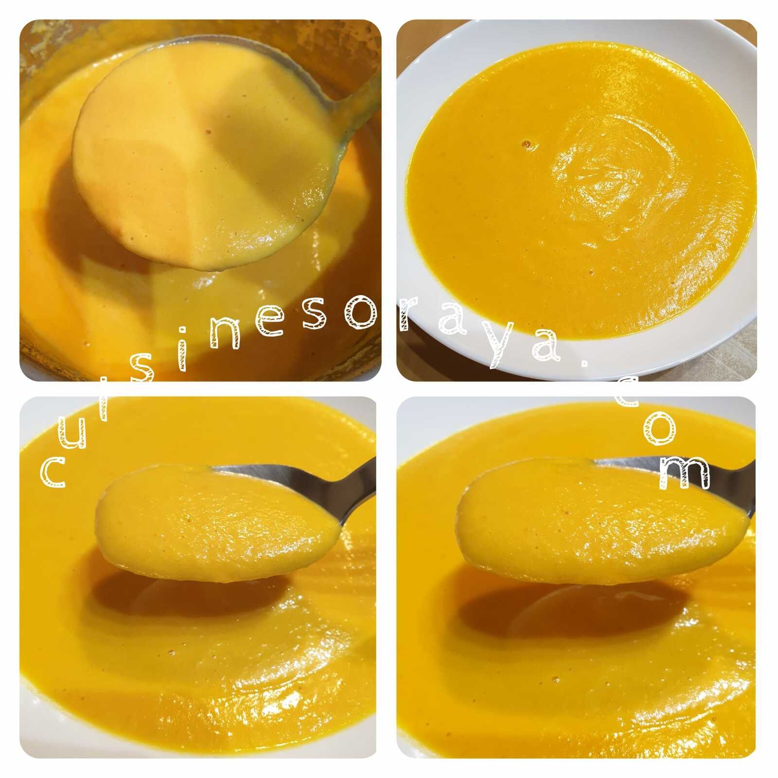 Velouté de patate douce et carotte au lait de coco