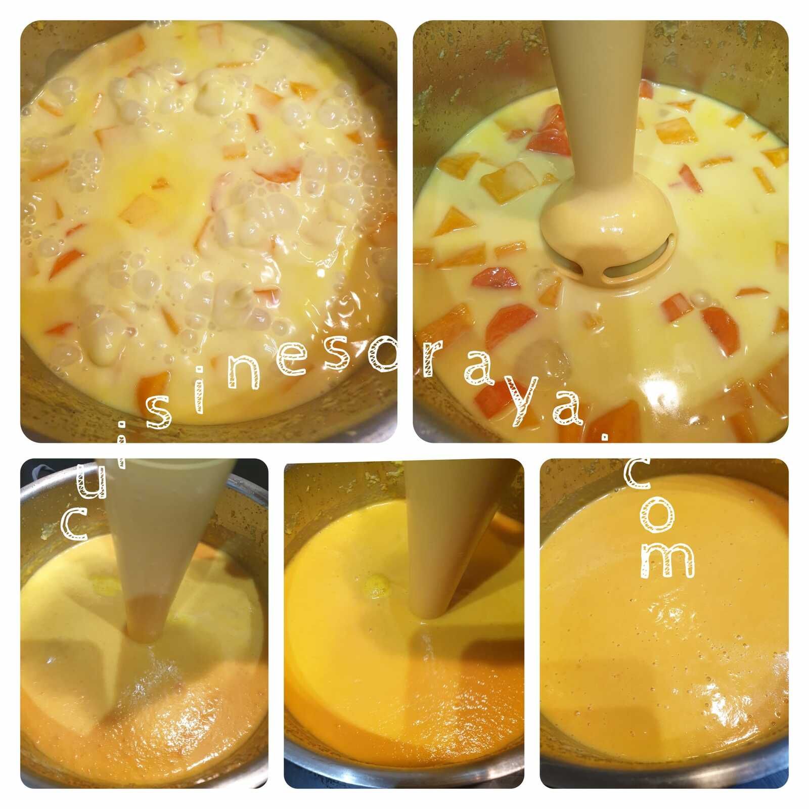 Velouté de patate douce et carotte au lait de coco