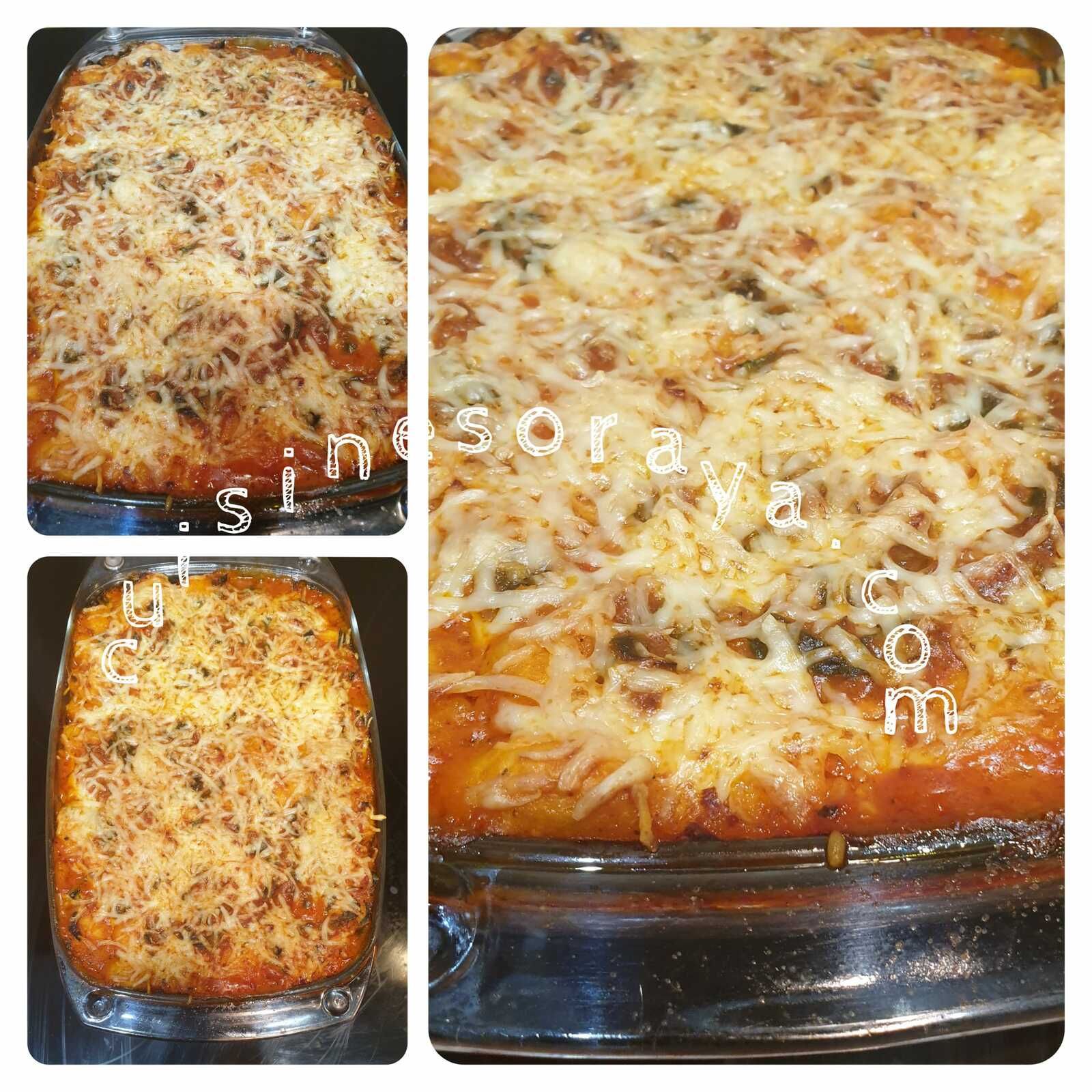 Gnocchis à la viande, épinards et fromage gratiné au four