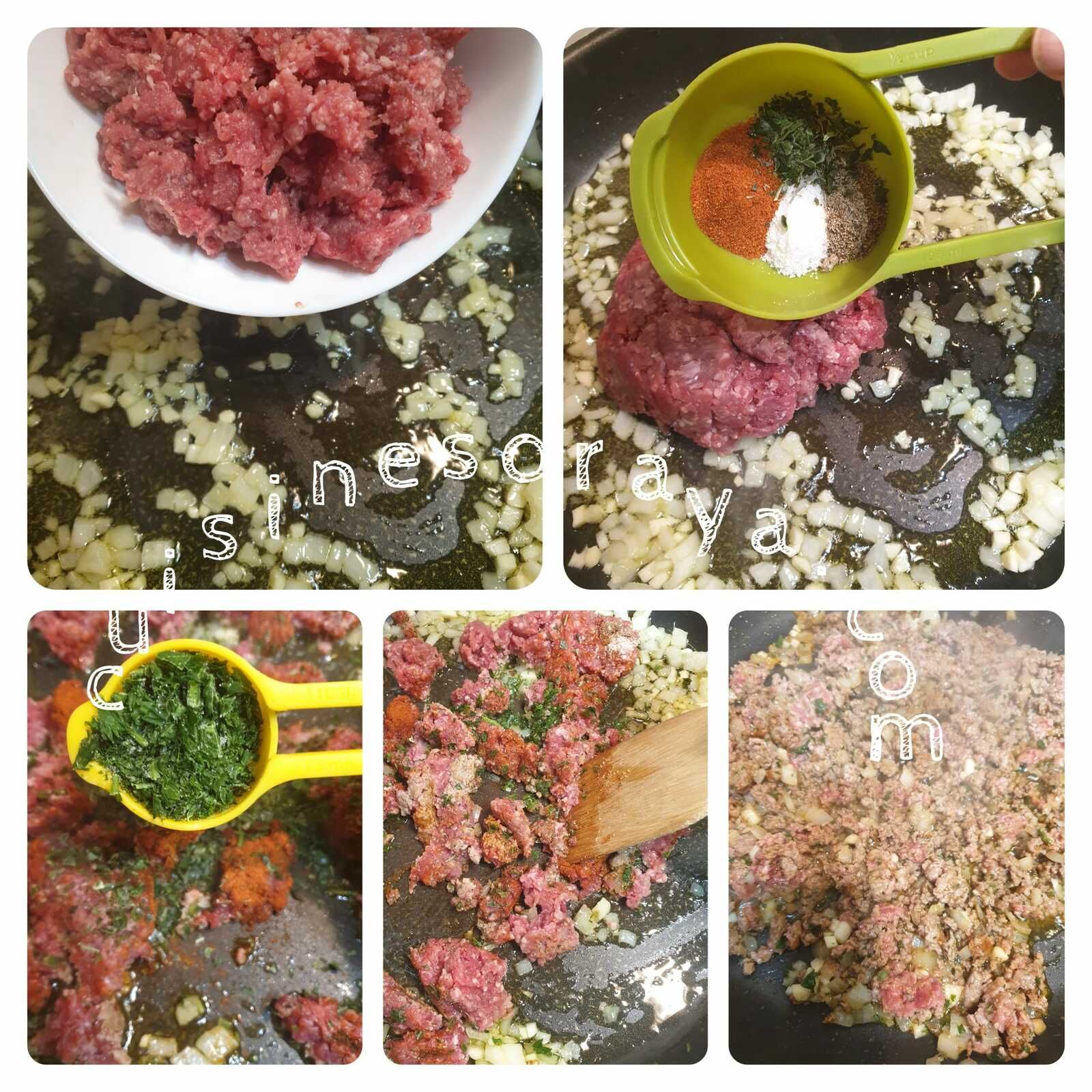 Gnocchis à la viande, épinards et fromage gratiné au four