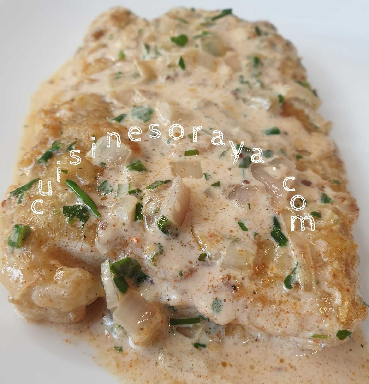 Poisson sauce à la crème d'échalote