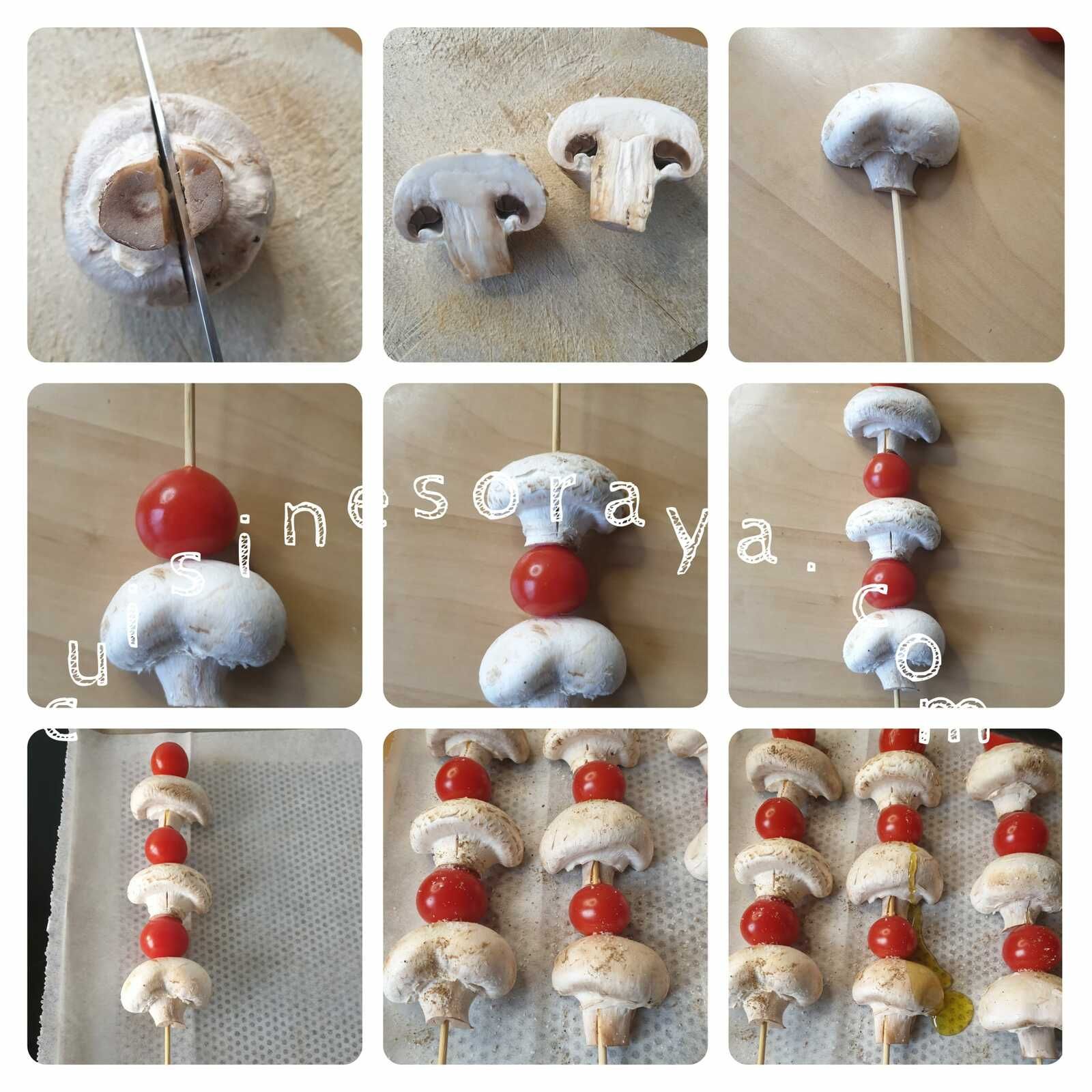 Brochette de poulet mariné au four / Brochette de légumes au four avec sa sauce au yaourt