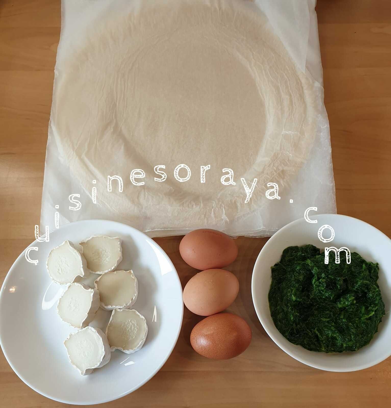 Brick allégé aux épinards, oeuf et chèvre