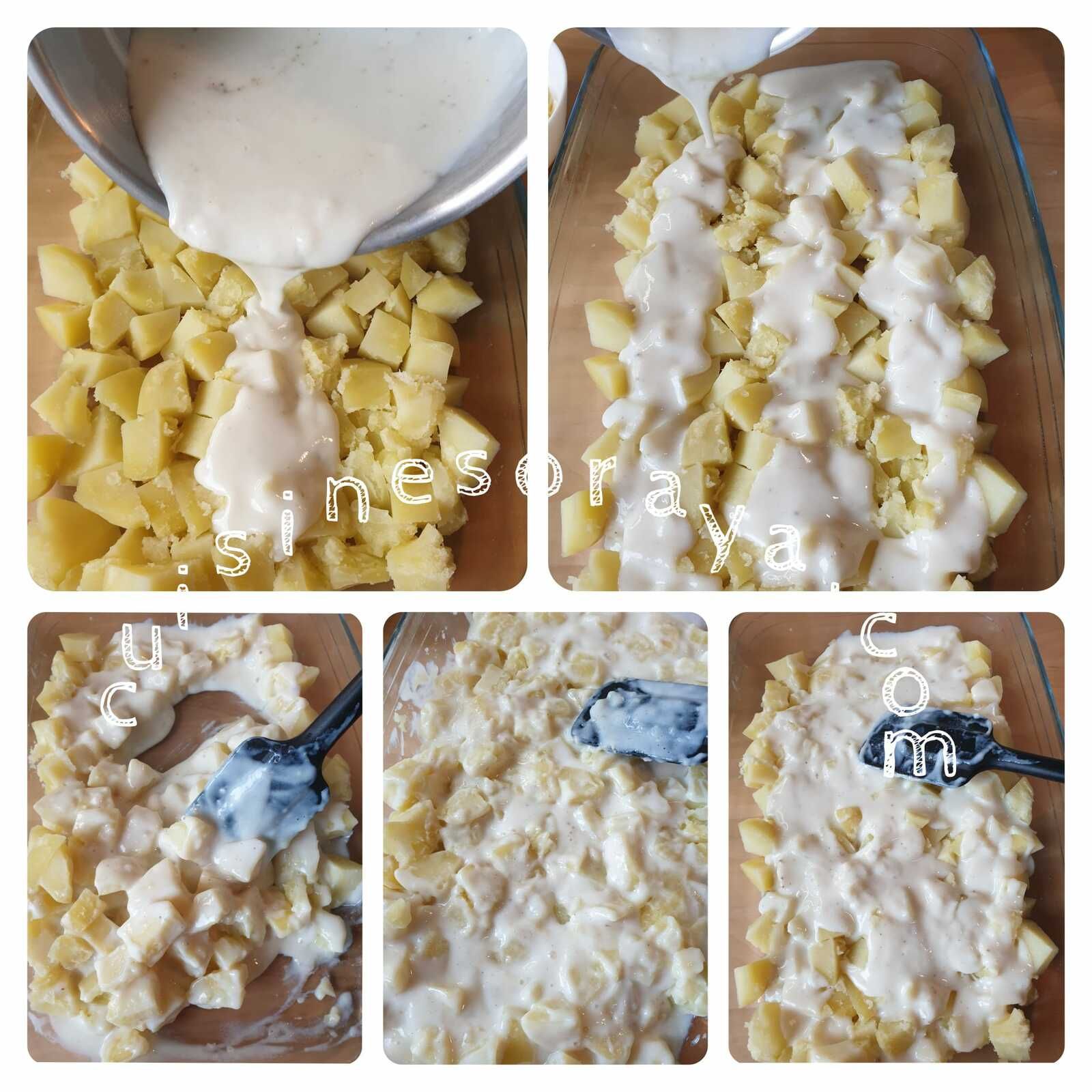 Gratin de pomme de terre, viande à la mexicaine