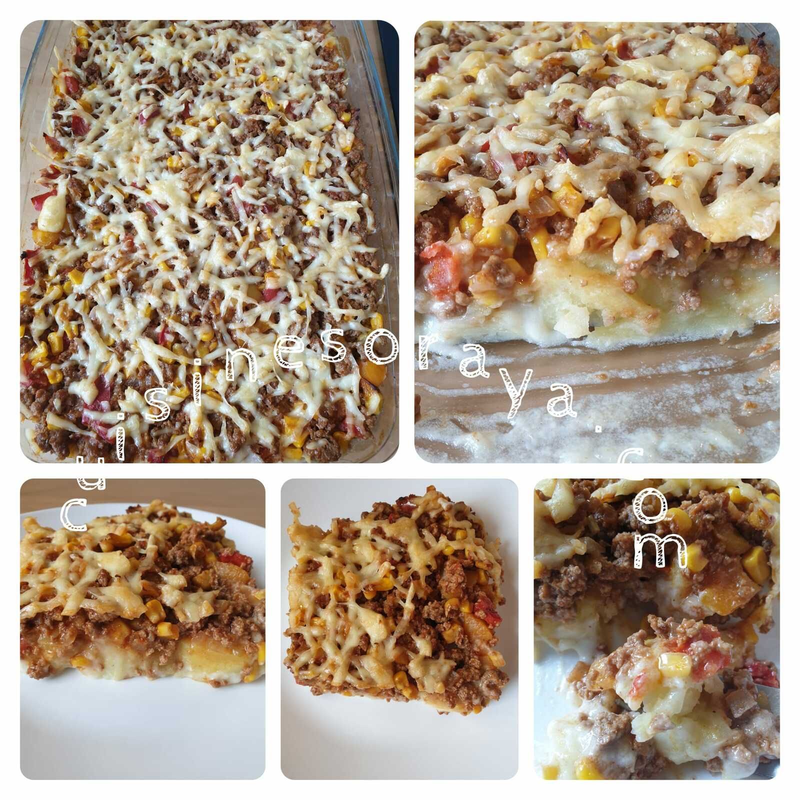 Gratin de pomme de terre, viande à la mexicaine