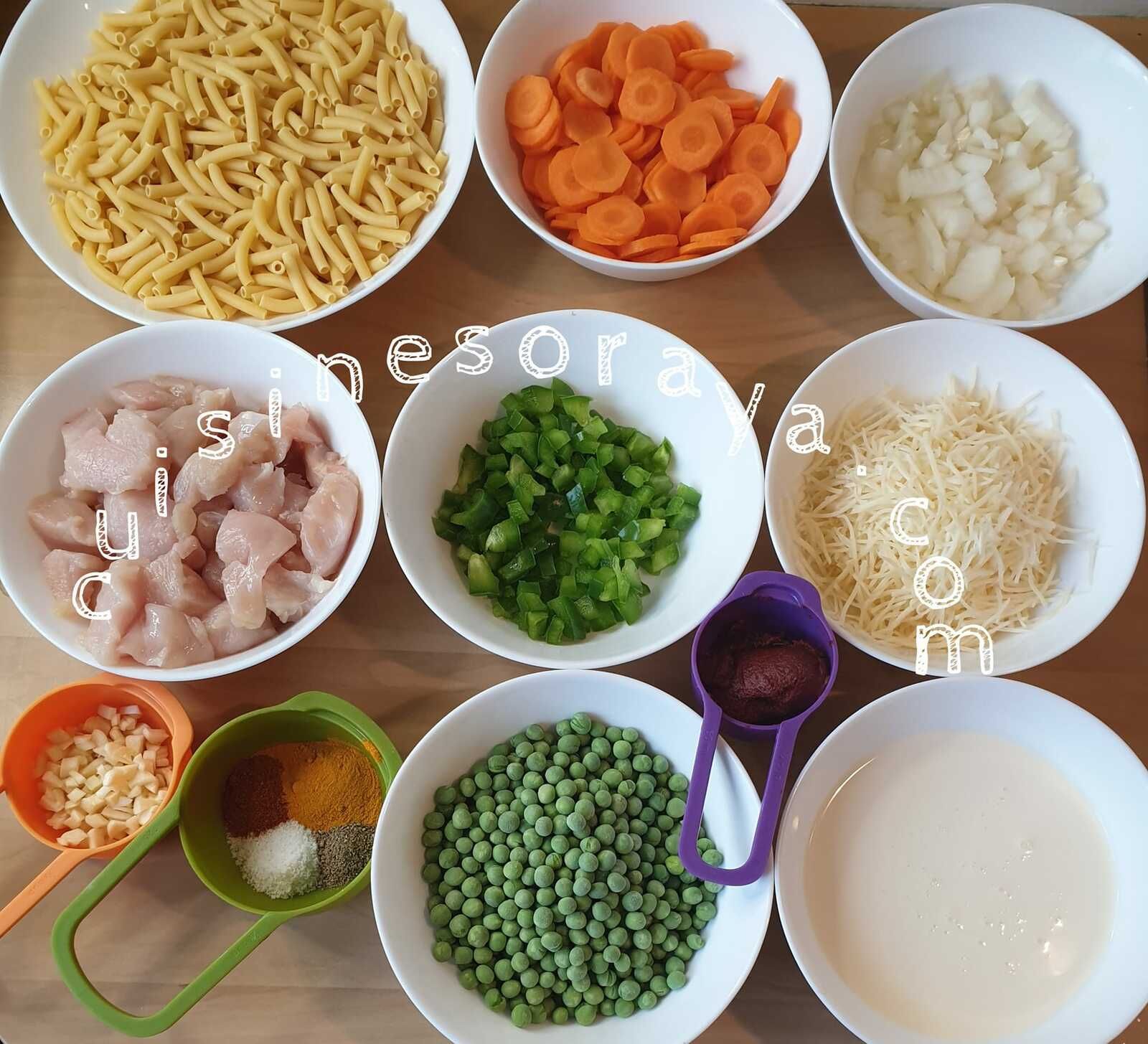 Pâtes aux légumes et poulet