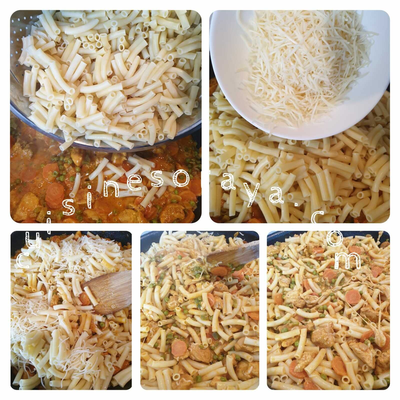 Pâtes aux légumes et poulet