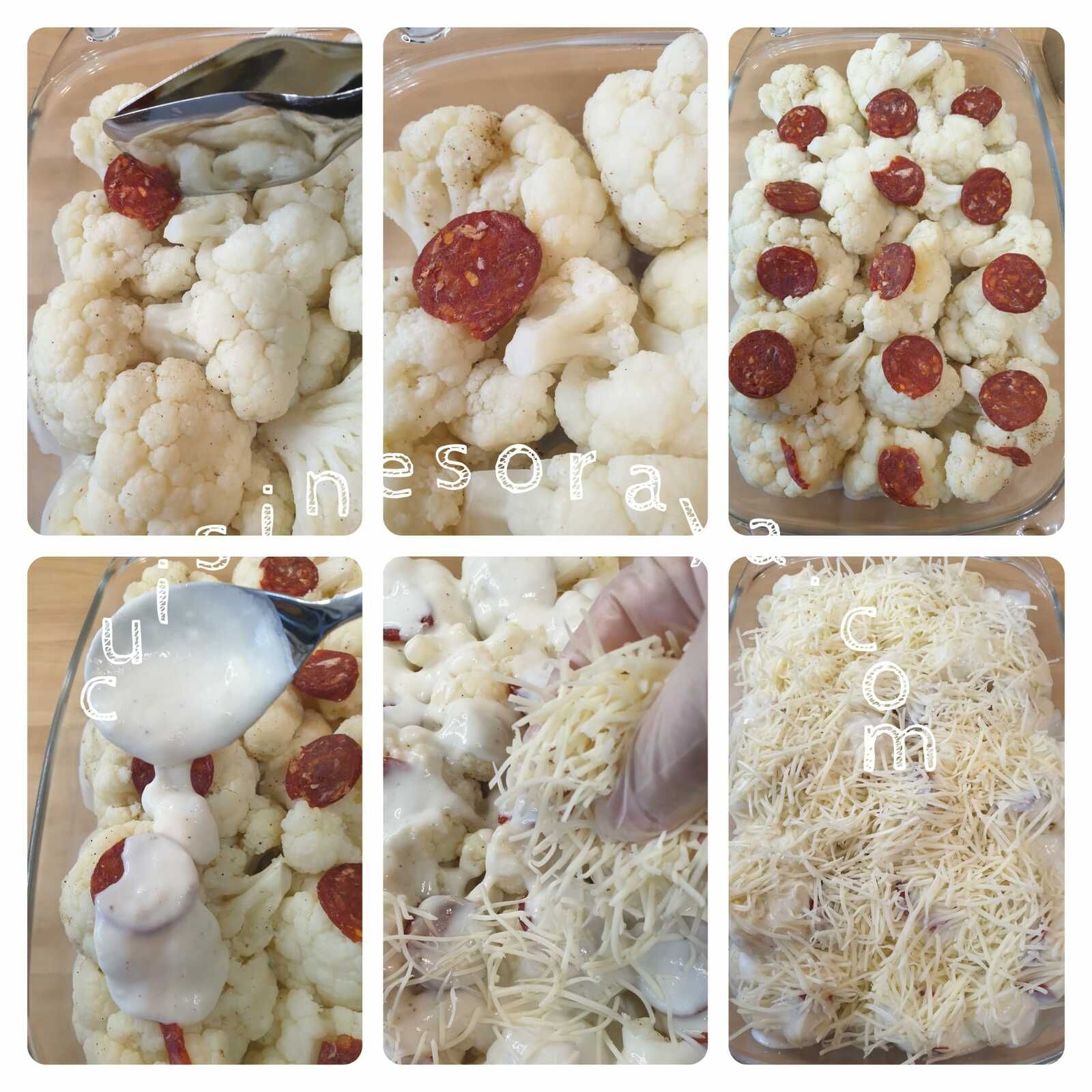 Gratin de chou-fleur au chorizo