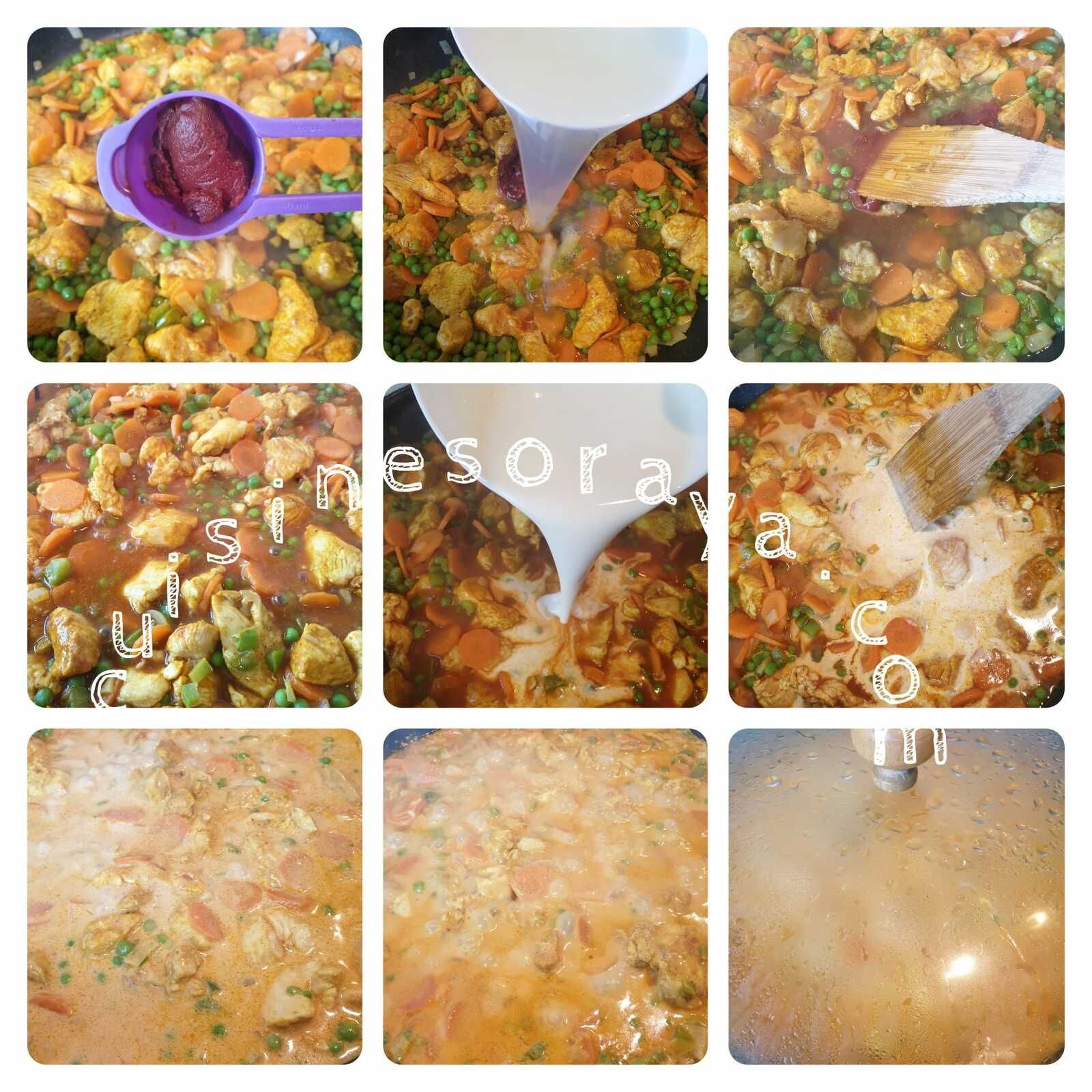 Pâtes aux légumes et poulet